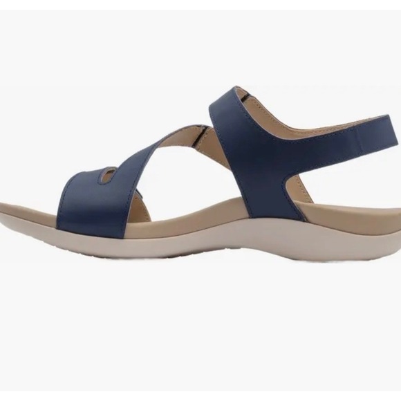 ABEO Oasis Strap 3101 Womens Navy Blue Leather Comfort Sandals Size 8.5 - Picture 7 of 10